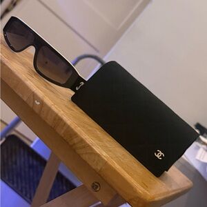 CHANEL Black Sunglasses with Case